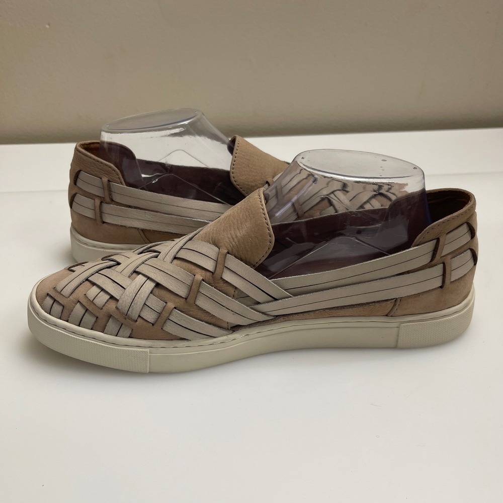 Frye Shoes Womens 9 Tan Ivy Huarache Woven Leather Low Top Slip On Sneakers - Picture 6 of 10